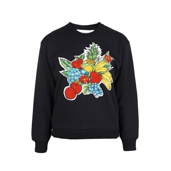 Victoria Victoria Beckham Black Patched Sweatshirt Size Small - Picture 1 of 10